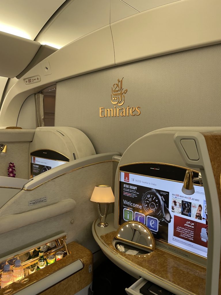Emirates First Class Seattle to Dubai (SEA to DXB) Review
